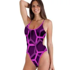 R-EVENGE Bañador De Una Pieza De Natación Revolution Exagon Violet - Traje de Baño de Alto Rendimiento para Triatlón