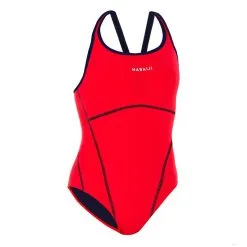 Bañador Deportivo Piscina Natación Mujer Nabaiji Rojo Resistencia Al Cloro - Equipamiento Triatlón -Quechuagatta comercio baador deportivo piscina natacion mujer nabaiji rojo resistencia al cloro 4