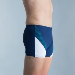 Bañador Hombre Arena Bóxer Natación Azul Marino Blanco Turquesa - Colección Triatlón -Quechuagatta comercio baador hombre natacion arena boxer azul marino blanco turquesa 2