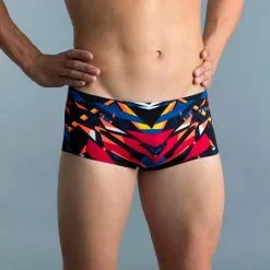 Bañador Hombre Natación Bóxer Nabaiji Negro Rojo - Colecciones Triatlón