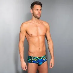 Bañador Hombre Natación Bóxer Nabaiji Negro Verde - Colecciones Triatlón