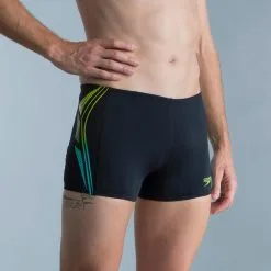 Bañador Hombre Natación Speedo Bóxer Negro Amarillo - Colección Triatlón