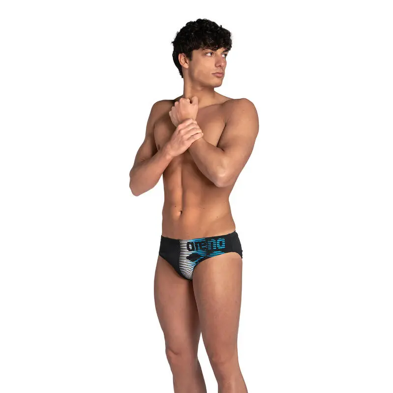 Bañador Slip Arena Hombre Negro Azul - Colección Triatlón 1 Bañador Slip Arena Hombre Negro Azul - Colección Triatlón