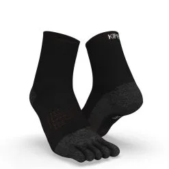 Calcetines Running RUN900 Negro/Rojo 5 Dedos - KIPRUN | Trail Running
