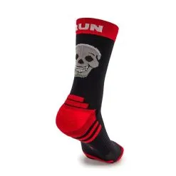 Calcetines de Running #PARTYRUN Unisex - KAMUABU, Color Negro/Rojo, 23cm - Ideales para Trail Running