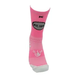 Calcetines de Running Unisex ROSA 23cm - KAMUABU #SOYMARATON -Quechuagatta comercio calcetines de running soymaraton unisex kamuabu color rosa 23cm de 1 hilo 2