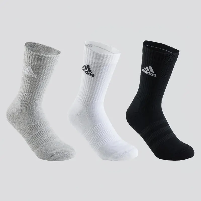 Calcetines Largos de Deporte ADIDAS Gris Blanco Negro - Lote de 3 - Pádel 1 Calcetines Largos de Deporte ADIDAS Gris Blanco Negro - Lote de 3 - Pádel