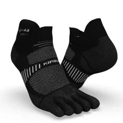 Calcetines Running RUN900 Negro 5 Dedos Finos Invisibles - KIPRUN