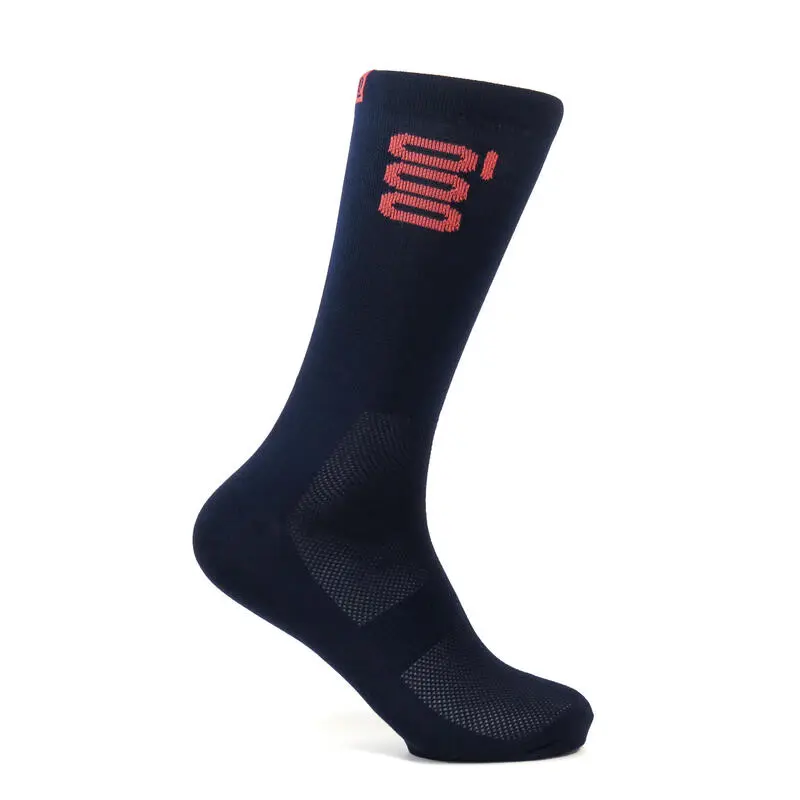 Calcetines Unisex Con Rejilla Altos Verano Mooquer Coral Corsa Azules Bordados - Ropa de Trail Running 2 Calcetines Unisex Con Rejilla Altos Verano Mooquer Coral Corsa Azules Bordados - Ropa de Trail Running - Imagen 2