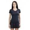 Camiseta De Manga Corta De Padel Drop Shot Tania 2023 - Negro - Mujer