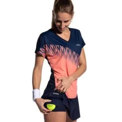Camiseta de Pádel Manga Corta Transpirable Mujer 500 Azul Coral - KUIKMA -Quechuagatta comercio camiseta de padel manga corta transpirable mujer 500 azul coral 4
