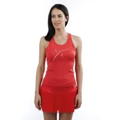 Camiseta De Padel Sin Mangas Drop Shot Caima Mujer 2023 Rojo - Ropa Deportiva para Mujer