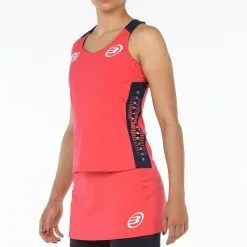 BULLPADEL Camiseta De Pádel Transpirable Con Cuello Redondo Mujer Ravolta Roja - Ropa Mujer Pádel -Quechuagatta comercio camiseta de padel transpirable con cuello redondo mujer ravolta roja 3