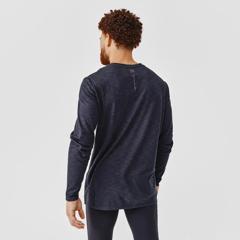 Kalenji Camiseta Running Dry+ Hombre Negro Manga Larga Transpirable - Ropa para Caminar 2 Kalenji Camiseta Running Dry+ Hombre Negro Manga Larga Transpirable - Ropa para Caminar - Imagen 2
