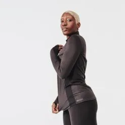 Kalenji Camiseta Running Dry+ Mujer Negro Manga Larga 1/2 Cremallera - Ideal para Caminar -Quechuagatta comercio camiseta running dry mujer negro manga larga 12 cremallera 2