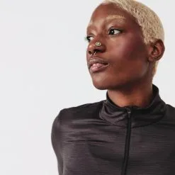 Kalenji Camiseta Running Dry+ Mujer Negro Manga Larga 1/2 Cremallera - Ideal para Caminar -Quechuagatta comercio camiseta running dry mujer negro manga larga 12 cremallera 4