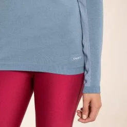 Camiseta sin Costuras Confort Manga Larga Trail Running Mujer Azul Lila - EVADICT 9 Camiseta sin Costuras Confort Manga Larga Trail Running Mujer Azul Lila - EVADICT -Quechuagatta comercio camiseta sin costuras confort manga larga trail running mujer azul lila 4