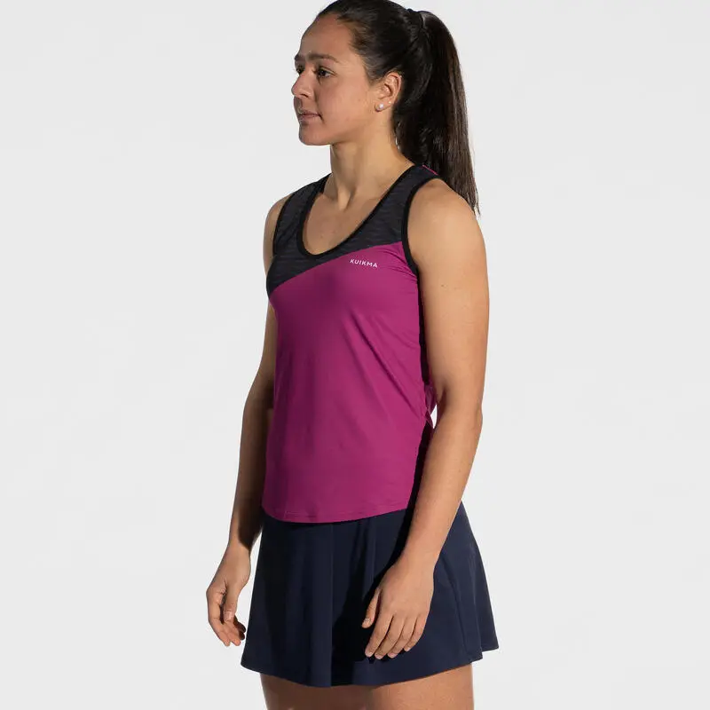 Camiseta Sin Mangas Técnica y Transpirable de Pádel para Mujer - KUIKMA 900 Violeta 2 Camiseta Sin Mangas Técnica y Transpirable de Pádel para Mujer - KUIKMA 900 Violeta - Imagen 2