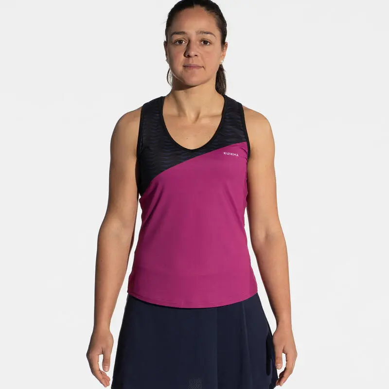 Camiseta Sin Mangas Técnica y Transpirable de Pádel para Mujer - KUIKMA 900 Violeta 1 Camiseta Sin Mangas Técnica y Transpirable de Pádel para Mujer - KUIKMA 900 Violeta