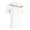 EVADICT Camiseta Trail Running Hombre Blanco Manga Corta Cremallera - Ropa de Alto Rendimiento