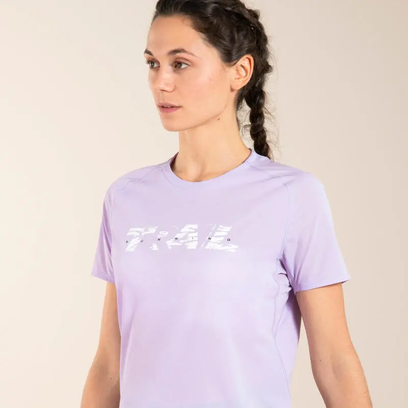 Camiseta de Trail Running para Mujer EVADICT - Lila con Estampado, Manga Corta 2 Camiseta de Trail Running para Mujer EVADICT - Lila con Estampado, Manga Corta - Imagen 2