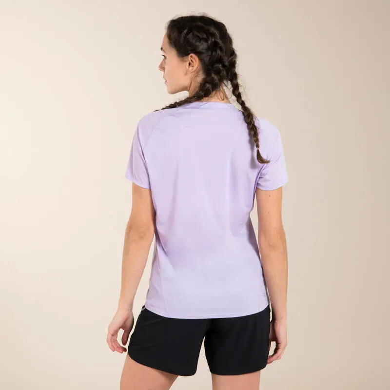 Camiseta de Trail Running para Mujer EVADICT - Lila con Estampado, Manga Corta 4 Camiseta de Trail Running para Mujer EVADICT - Lila con Estampado, Manga Corta - Imagen 4