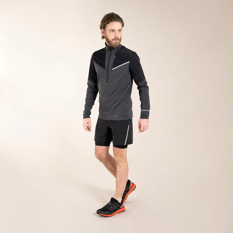 EVADICT Camiseta Trail Running Softshell Manga Larga Hombre Negro Gris - Ropa de Running Técnica 4 EVADICT Camiseta Trail Running Softshell Manga Larga Hombre Negro Gris - Ropa de Running Técnica - Imagen 4