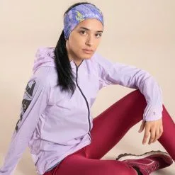 EVADICT Chaqueta Cortavientos Trail Running Mujer Morada - Ligera y Transpirable