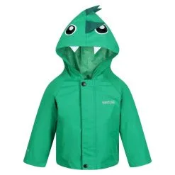 Regatta Chaqueta Impermeable Dinosaurio Para Niños/Niñas Verde Gominola - Ideal para Deportes Outdoor