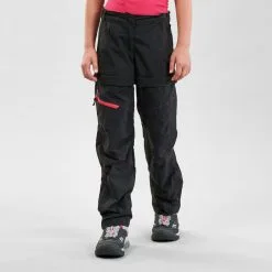 Pantalón De Montaña Y Trekking Desmontable Niños 7-15 Años Quechua MH500 Negro - Ropa Outdoor