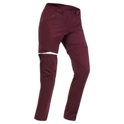 Pantalón Transformable De Senderismo MH550 Mujer - Burdeos | Quechua