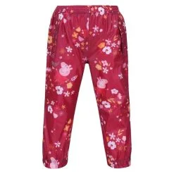 Pantalones Impermeables Floral Diseño Peppa Pig para Niños/Niñas Rosa Baja - Regatta