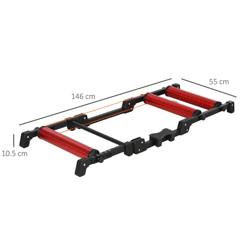 Rodillo de Entrenador para Bicicleta HOMCOM Rojo y Negro 146x55x10,5 cm - Ideal para Accesorios de Triatlón 3 Rodillo de Entrenador para Bicicleta HOMCOM Rojo y Negro 146x55x10,5 cm - Ideal para Accesorios de Triatlón - Imagen 3