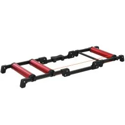 Rodillo de Entrenador para Bicicleta HOMCOM Rojo y Negro 146x55x10,5 cm - Ideal para Accesorios de Triatlón