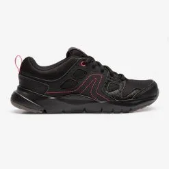 Newfeel Zapatillas Caminar Mujer HW 100 Negro/Rosa - Calzado Deportivo Cómodo y Estilo